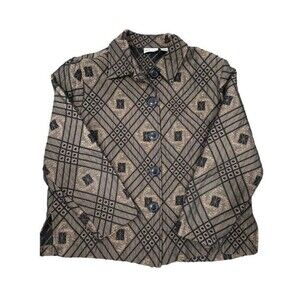 Vintage APPARENZA Blazer Women's Size 1X Brown Button Up Top Jacket
